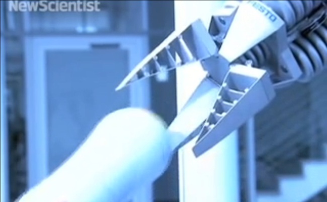 screencap from New Scientist video on Robotic Elephant Trunk / https://www.youtube.com/watch?v=2ZF35JUNaDg