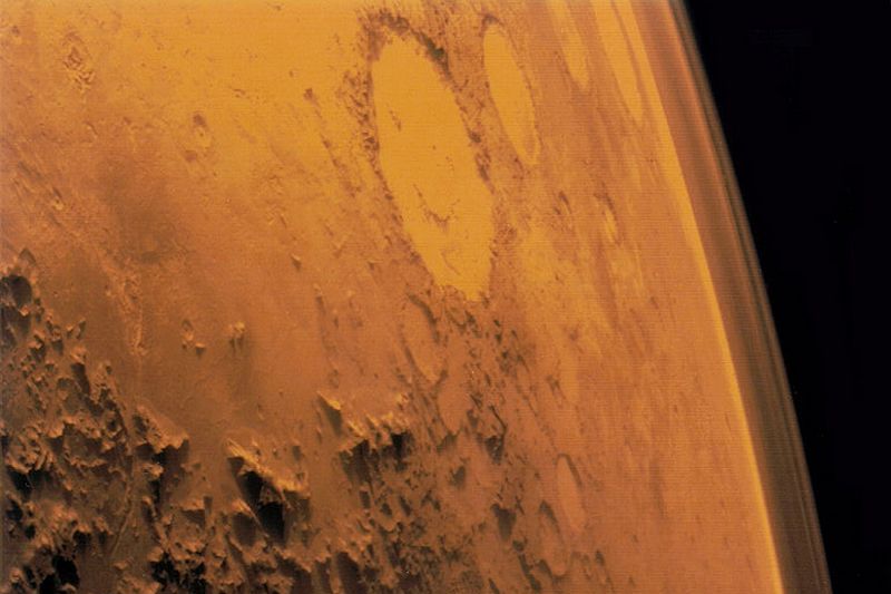 Mars' Atmosphere, Image credit: NASA via Wikimedia Commons
