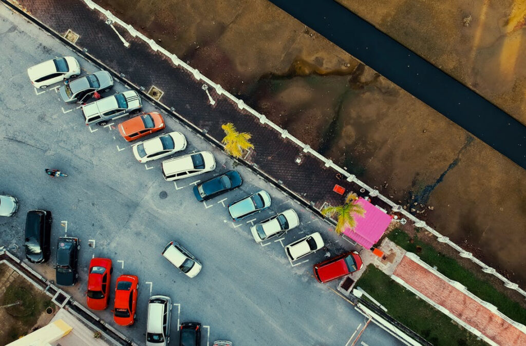 bird-s-eye-view-of-parked-cars
